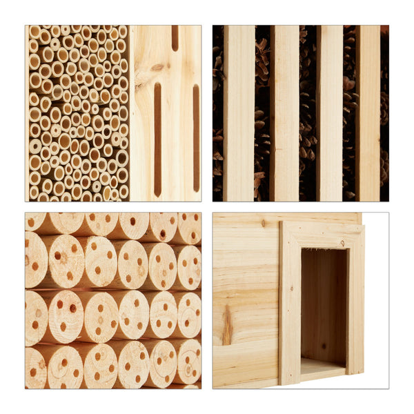 Hôtel à insectes nature XXL avec maison hérisson