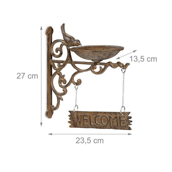 Bain d'oiseaux en fonte BIENVENUE