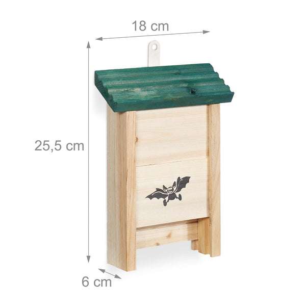 Nichoir à chauves-souris avec toit vert