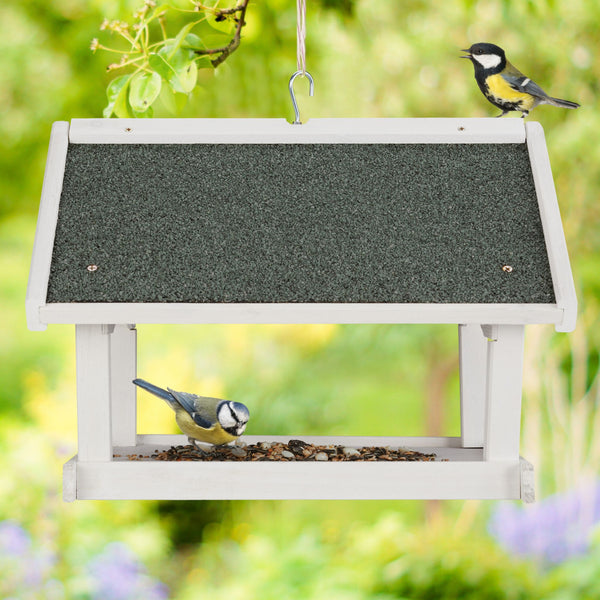 Mur de mangeoire à oiseaux suspendu blanc