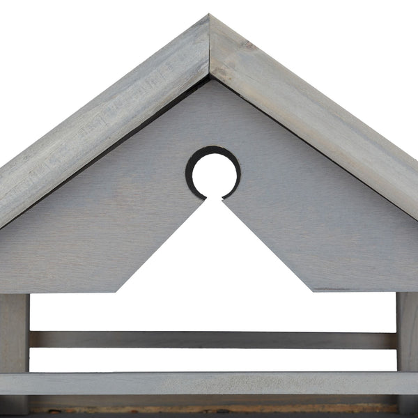 Mangeoire à oiseaux grise sur pied