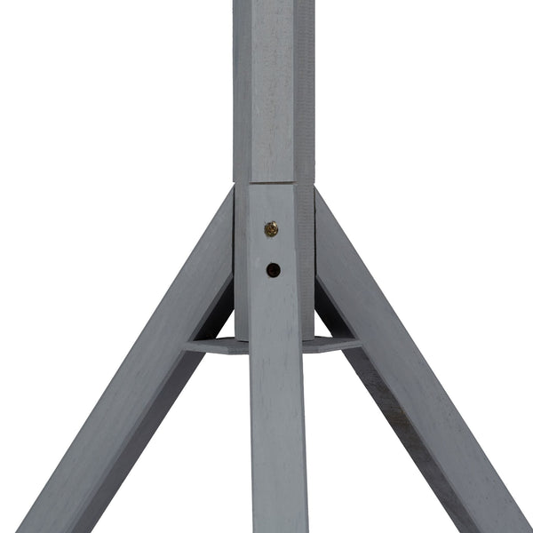 Grijs vogelvoederhuisje op standaard