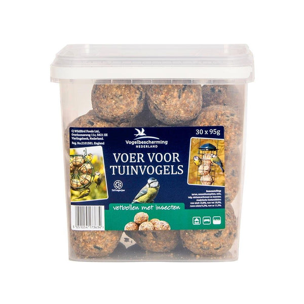 Vogelbescherming - vetbollen met insecten 30 stuks (Emmer)
