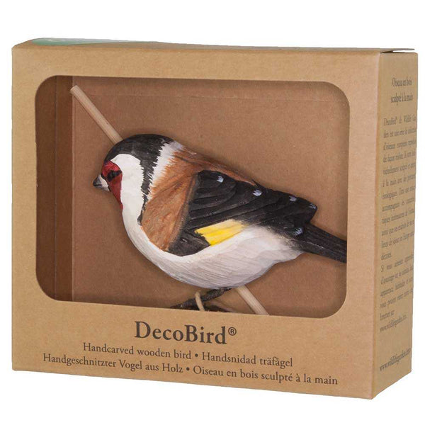 Vogelbeeldje Putter – Handgesneden Houten Decoratievogel | DecoBird Wildlife Garden – foto 3