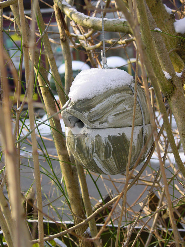 Winterkoningbol 1ZA groen van houtbeton – vrijhangend nest – Schwegler