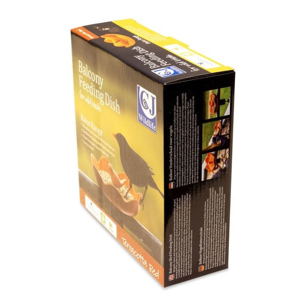 Balkon Voederschaal Balus (terracotta) – Compacte voederschaal met klem voor balkons