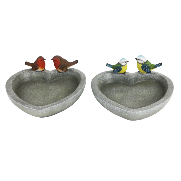 Bain d'oiseau en forme de coeur
