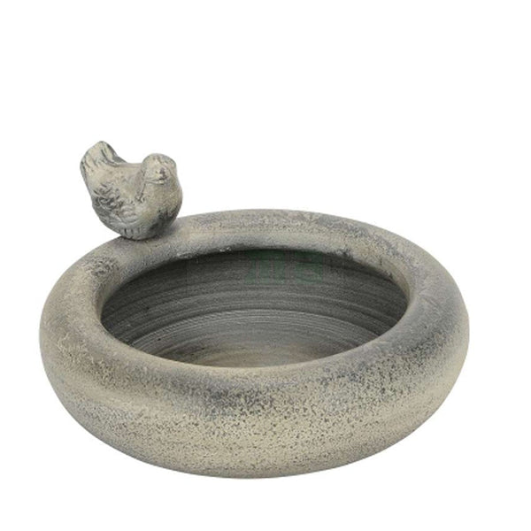 Bain d'oiseau rond en terre cuite