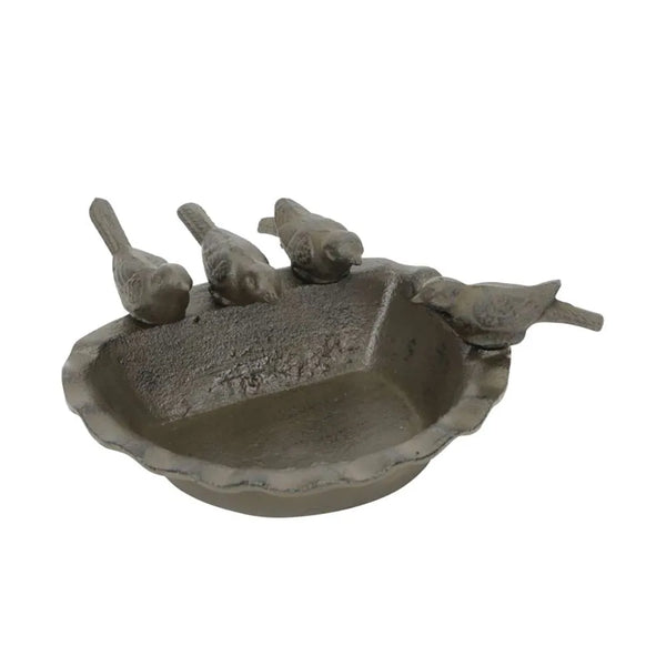 Bain d'oiseaux 4 oiseaux marron