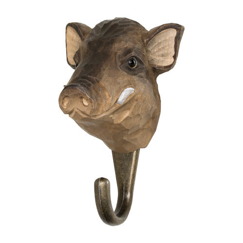 Kledinghaak Wild Zwijn – Decoratieve Houten Wandhaak | Wildlife Garden – foto 2