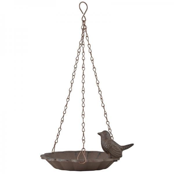 Esschert Design - Bain d'oiseau suspendu avec 1 oiseau