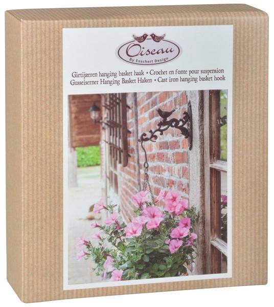 Hanging Basket Haak Gietijzer Vogel – Muurhaak in Geschenkdoos | Esschert Design – foto 3