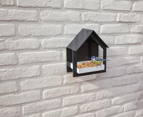 Muurvoedertafel Antraciet/Wit - Wandvoederhuis | Esschert Design