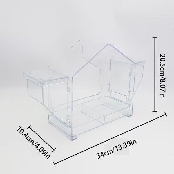 Heldere acryl raam vogelvoeder met easy-clean zadenbak | Doorzichtig vogelvoerhuisje voor kleine tuinvogels