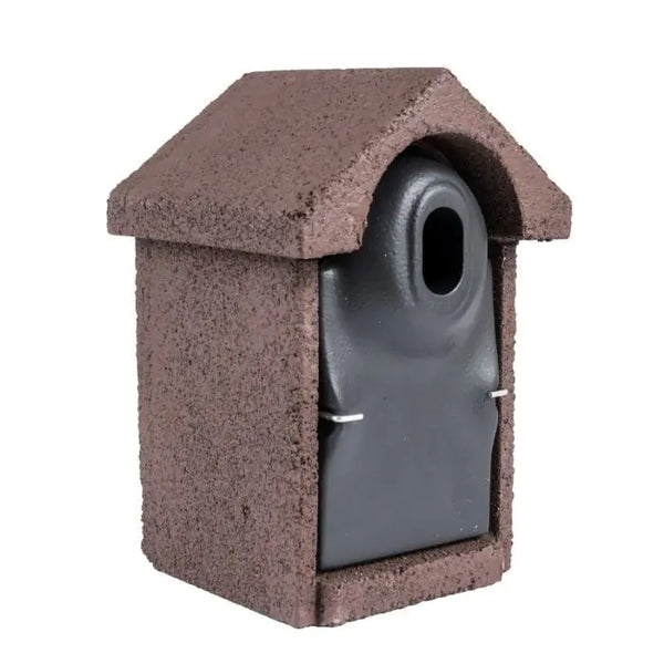 Nichoir Bilbao WoodStone marron trou d'entrée ovale