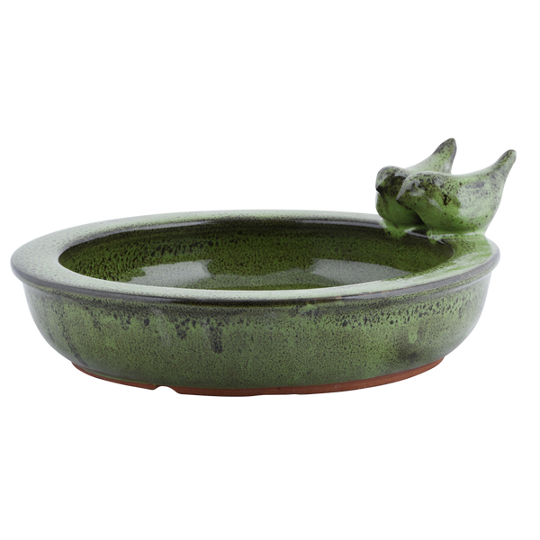 Bain d'oiseau en céramique rond