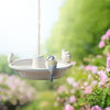 Rond keramiek hangend vogelbad