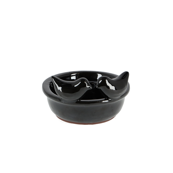 Abreuvoir/Abreuvoir en céramique noir