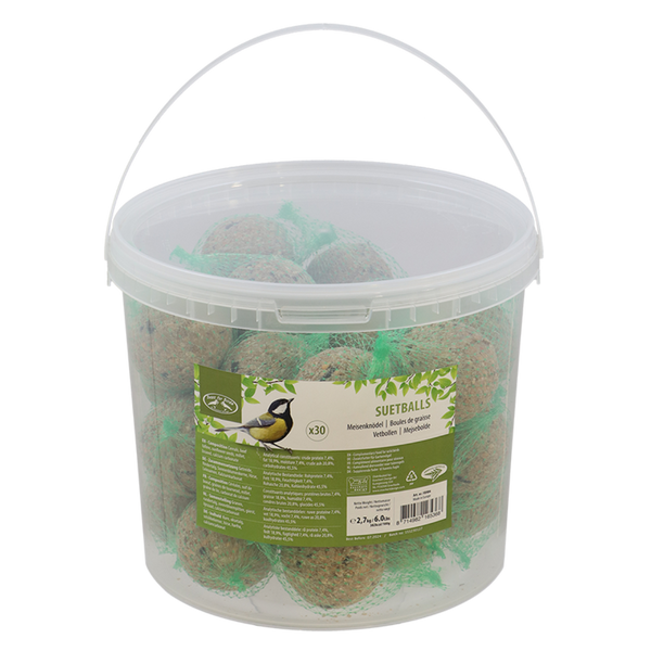 Boules de graisse en seau 30 pièces avec filet