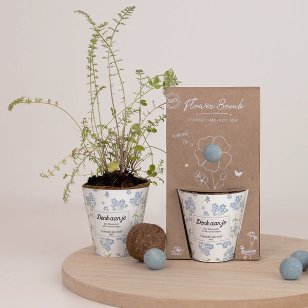 Grow Kit "Denk aan je" met Vergeet-me-niet Mix Zaadbommetje