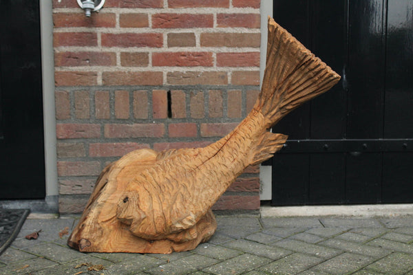 Sculpture bois poisson 90cm