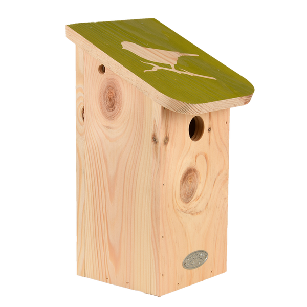 Diapositief pimpelmeesnestkast