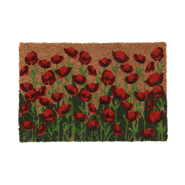 Paillasson coco coquelicot