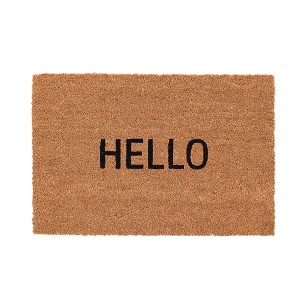 Deurmat kokos "hello"