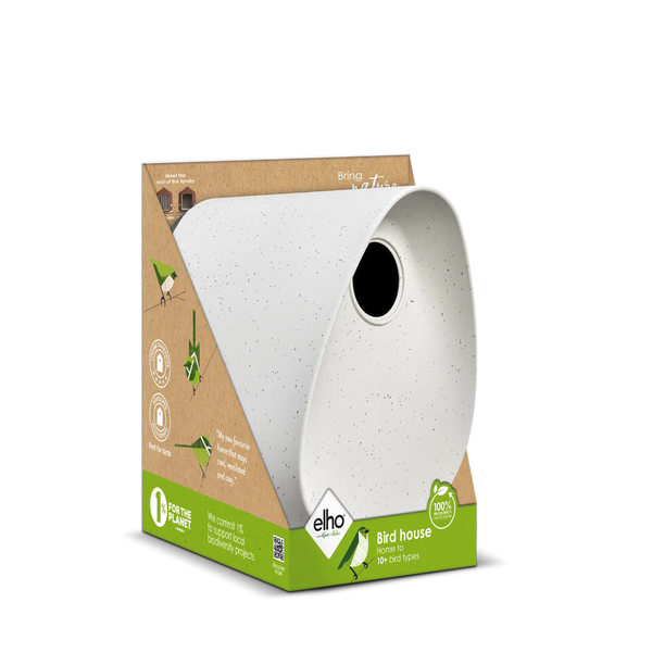 Essential vogelhuisje fibrous grey – nestkast voor koolmezen & pimpelmezen | Duurzaam gerecycled kunststof & weerbestendig