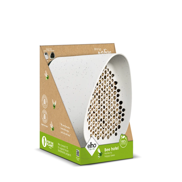 Essential bijenhotel fibrous grey – insectenhotel voor solitaire bijen | Duurzaam gerecycled kunststof & weerbestendig