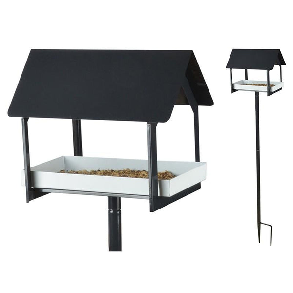 Esschert Design - Table d'alimentation sur broche anthracite/blanc