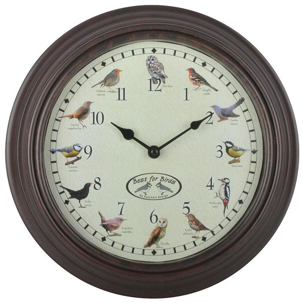 Design Esschert - Horloge avec sons d'oiseaux