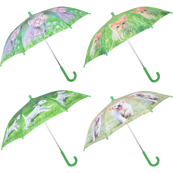 Kinderparaplu pups en kittens ass.