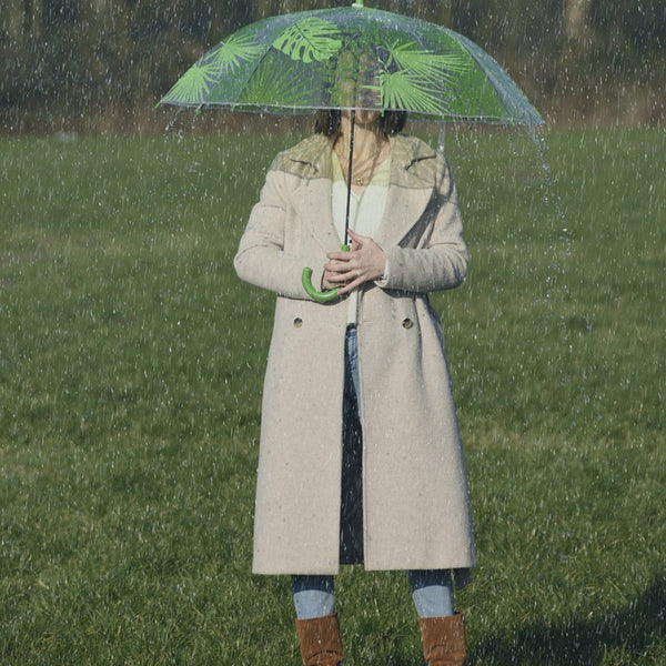 Parapluie transparent jungle feuilles