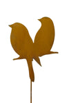 Acier corten - paire d'oiseaux petit