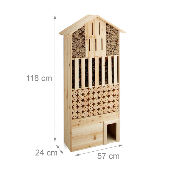 Hôtel à insectes nature XXL avec maison hérisson