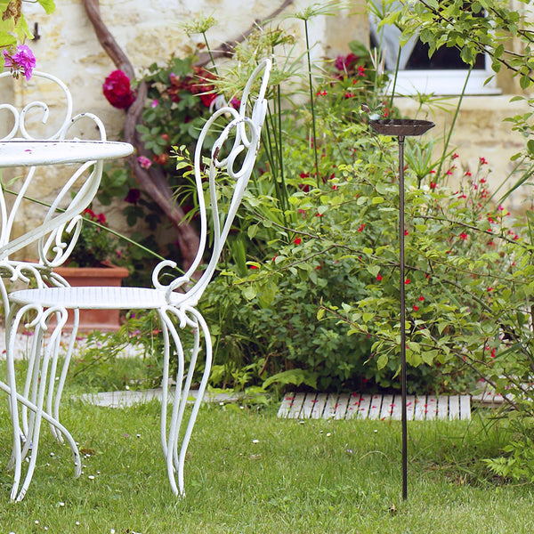 Vogelbad gietijzer op pin