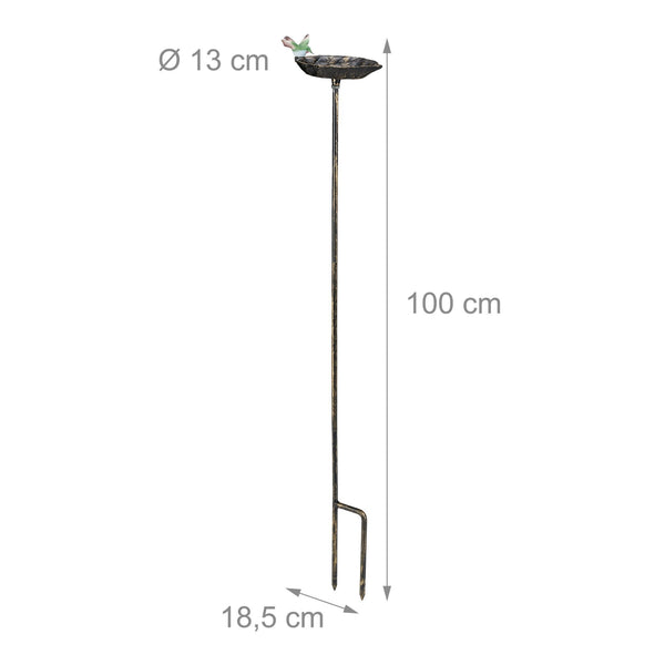 Bain d'oiseaux en fonte sur poteau