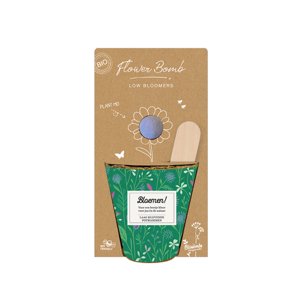 Grow kit "Bloemen!" met Laagbloeiende Mix Zaadbommetje