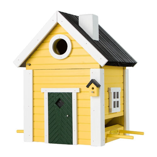 Vogelhuisje Villan 2-in-1 Lariks-hout Geel | Wildlife Garden