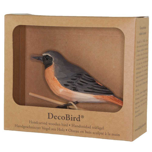 Vogelbeeldje Gekraagde Roodstaart – Handgesneden Houten Decoratievogel | DecoBird Wildlife Garden