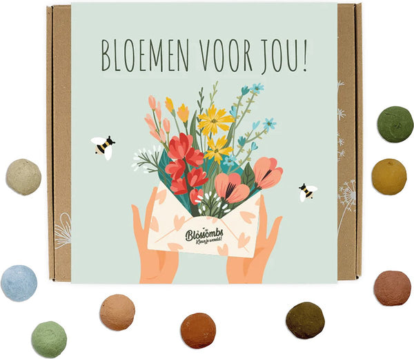 Blossombs Cadeauset – Bloemen voor Jou (Medium) | Duurzaam Cadeau met Bloembommen