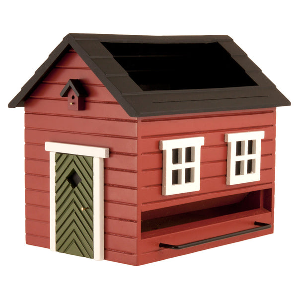 Vogelvoederhuis met Bad Rood - Hout & Drinkbad | Wildlife Garden