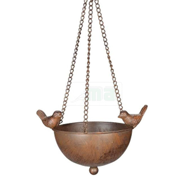 Vogelbad Hangend m/vogel metaal
