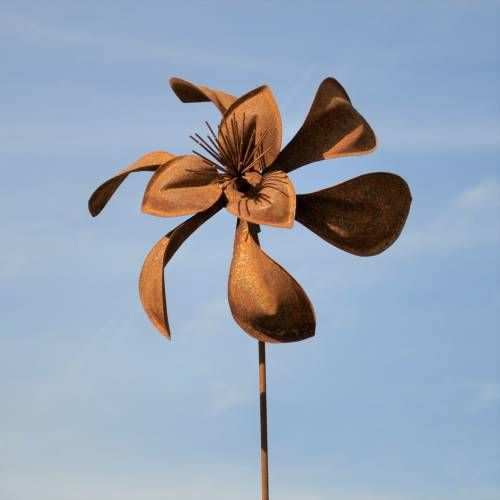 RUST - Fleur rotative en acier Corten
