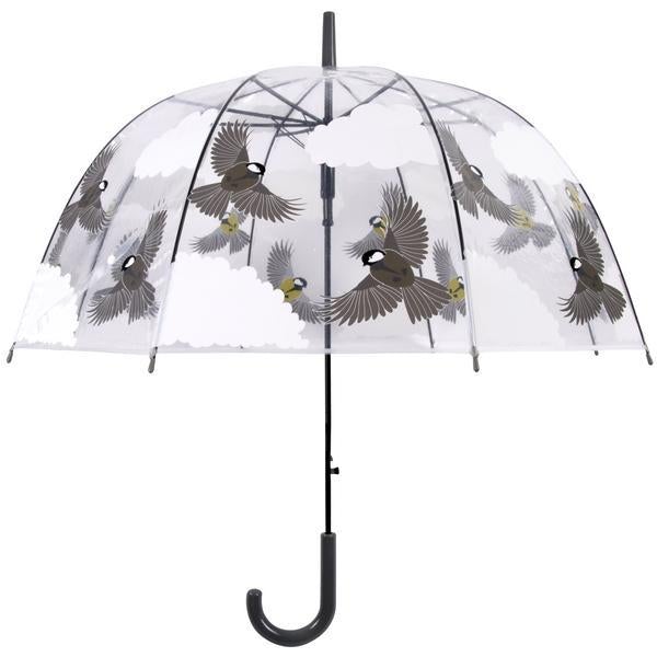 Parapluie transparent 2 faces oiseau