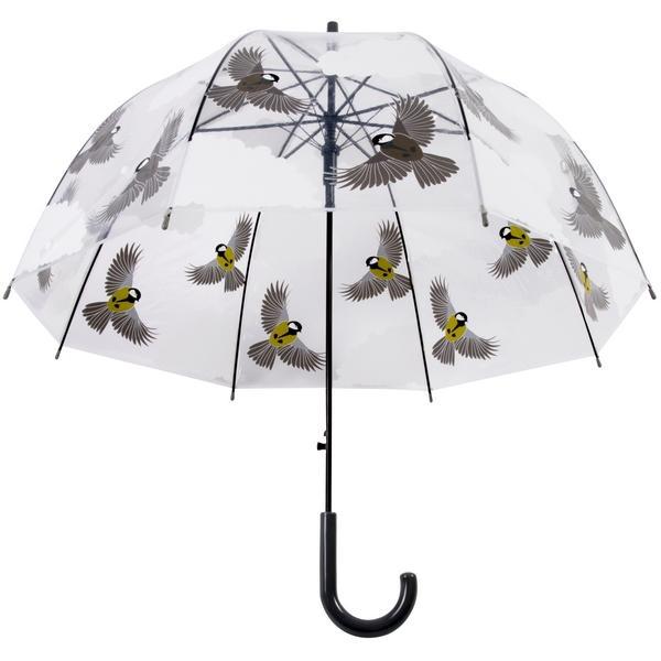 Parapluie transparent 2 faces oiseau