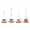 Mangeoire à oiseaux tasse à thé rose