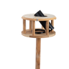 Voedertafel eiken zwart dak + silo