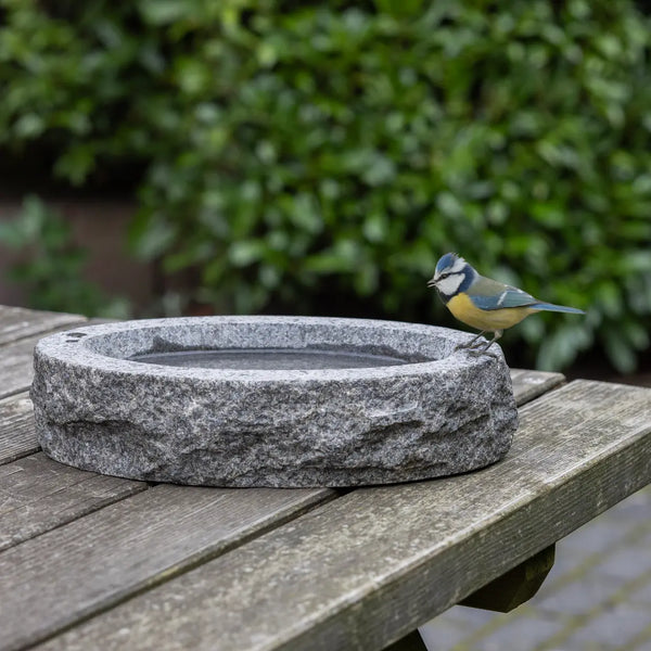 Bain d'oiseaux ovale en granit